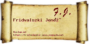 Fridvalszki Jenő névjegykártya